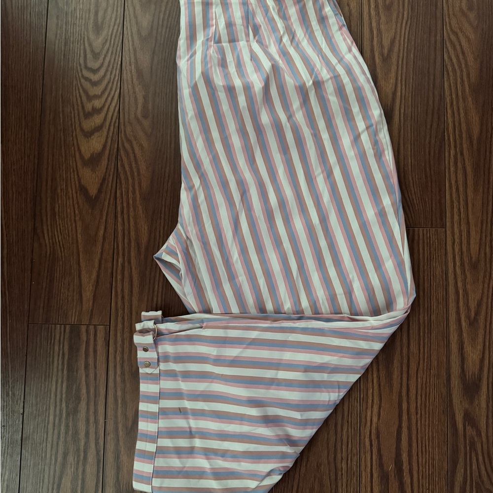 Cato Pink and Blue Striped Pants Stretch